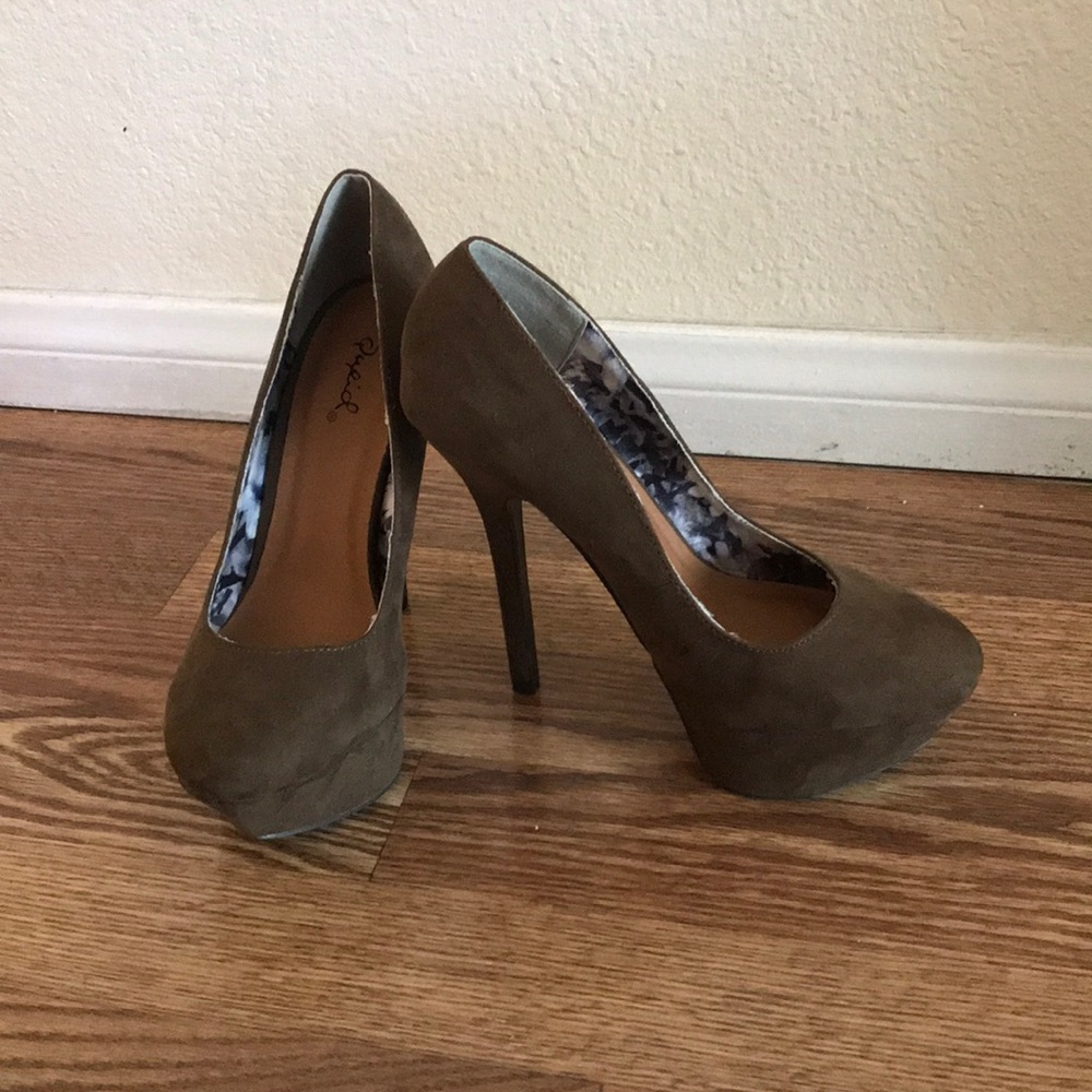 Military green stilettos